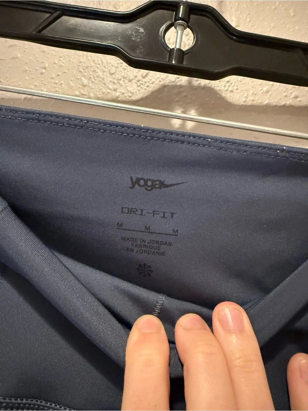 Nike Blue Dir Fit Yoga High Waisted Navy Blue Leggings Keyhole Ankle Cutout Deta